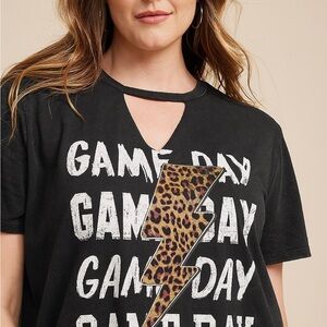 Maurices Black Game Day Tee with Leopard Bolt